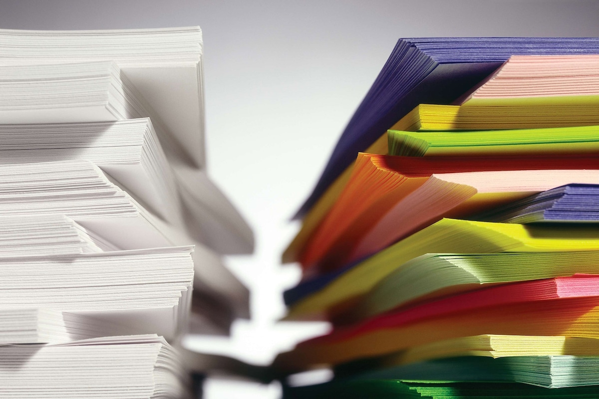 commercial printing costs white and colored paper